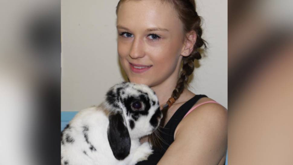 Brayton resident Kayleigh Richardson with rabbit, Ziggy