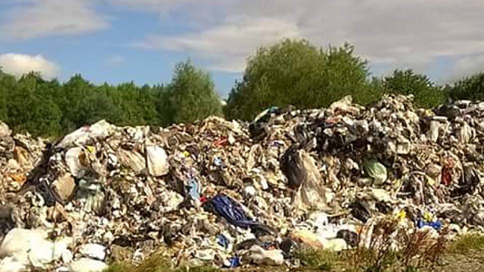 Illegal waste piled high at former Selby mushroom farm.