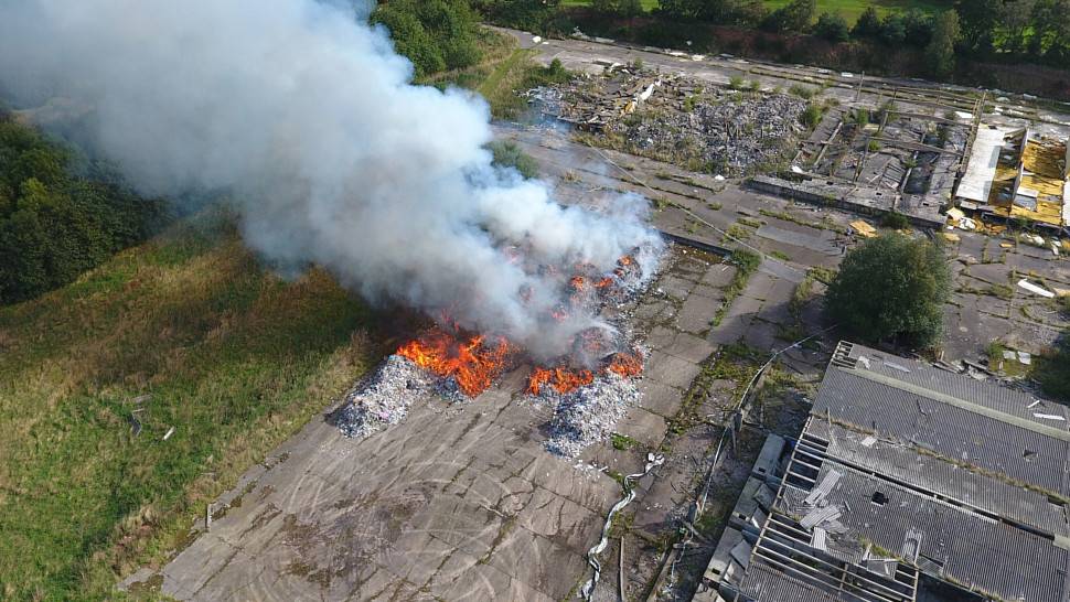 Flames engulf Thorpe 'illegal rubbish dump'