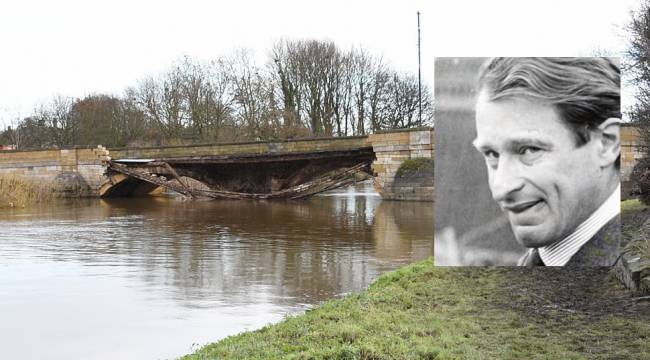 Tadcaster's troubled bridge and (inset) Tadcaster brewer Humphrey Smith.