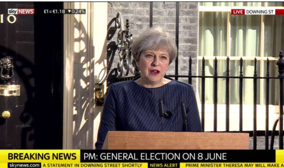 Breaking: Prime Minister calls surprise General Election
