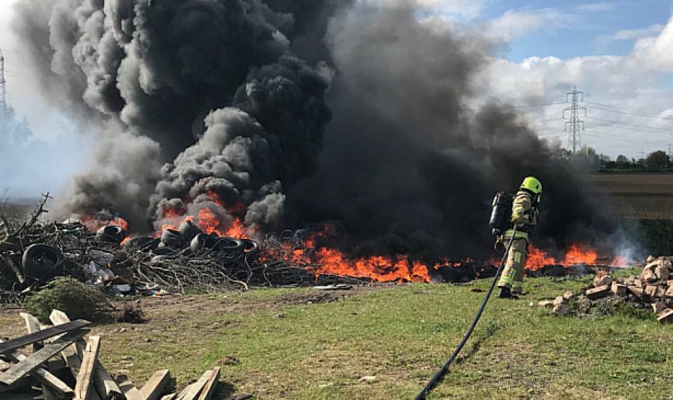Carlton tyre and rubbish fire cause believed deliberate