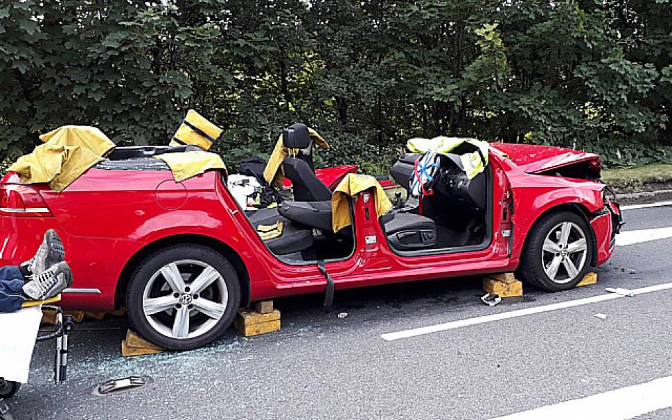 Man cut from car following Eggborough crash; Road closures in place