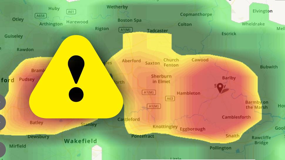 Heavy rain predicted area (between 1630hrs and 1800hrs.)