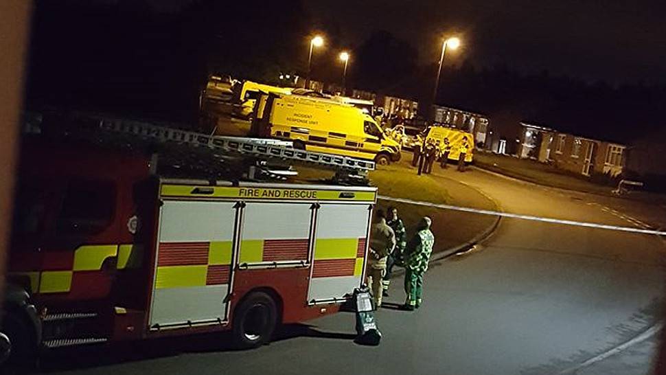 Police cordon enforced around Cockret Road.