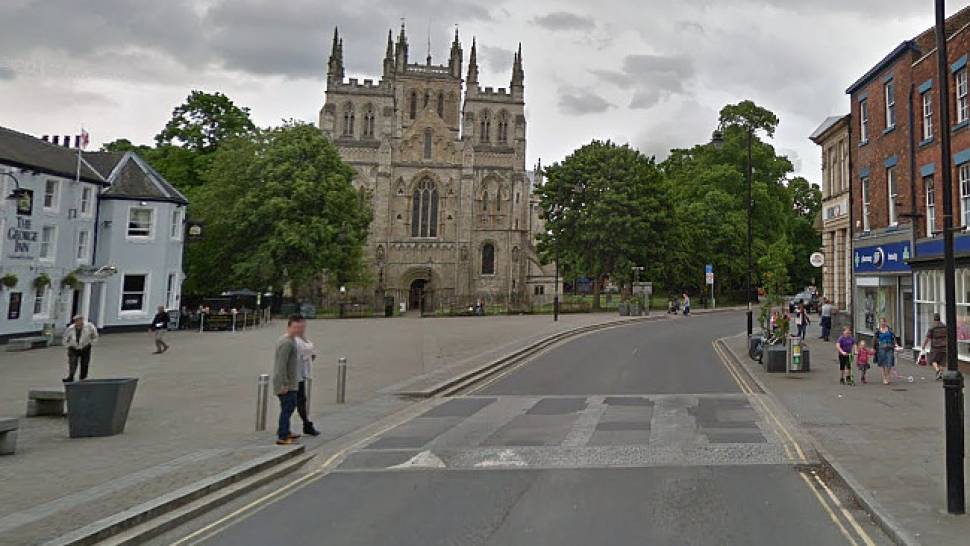 Blocks ripped out ahead of zebra crossing construction
